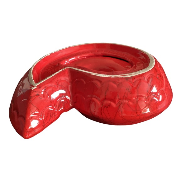 Hollywood Ceramics California Potteries Red Nautilus Seashell Ashtray MCM VTG - Picture 10 of 16
